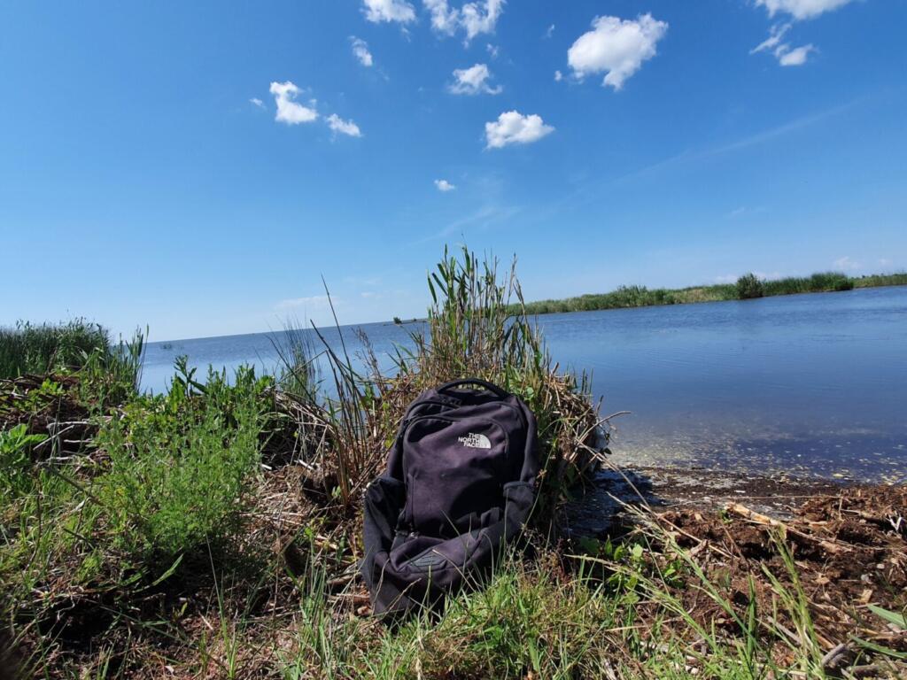 North Face Bag at Sacalin Lagoon