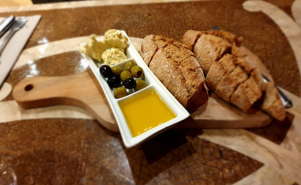 Bread and Olives at Hotel Vue in The Netherlands