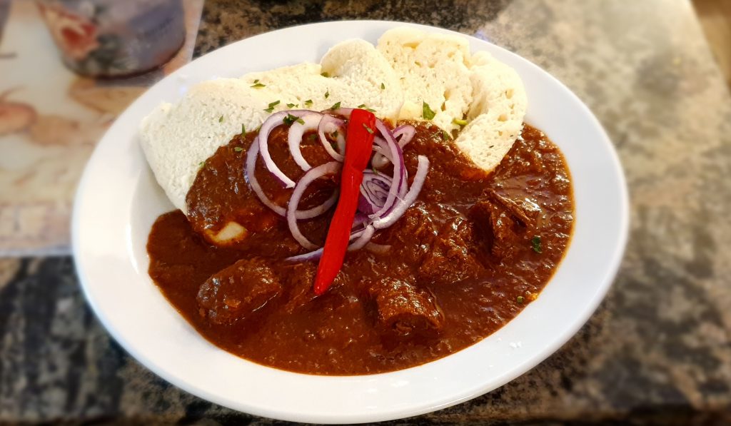 Beef Goulash at Grandmother's Restaurant in Bratislava