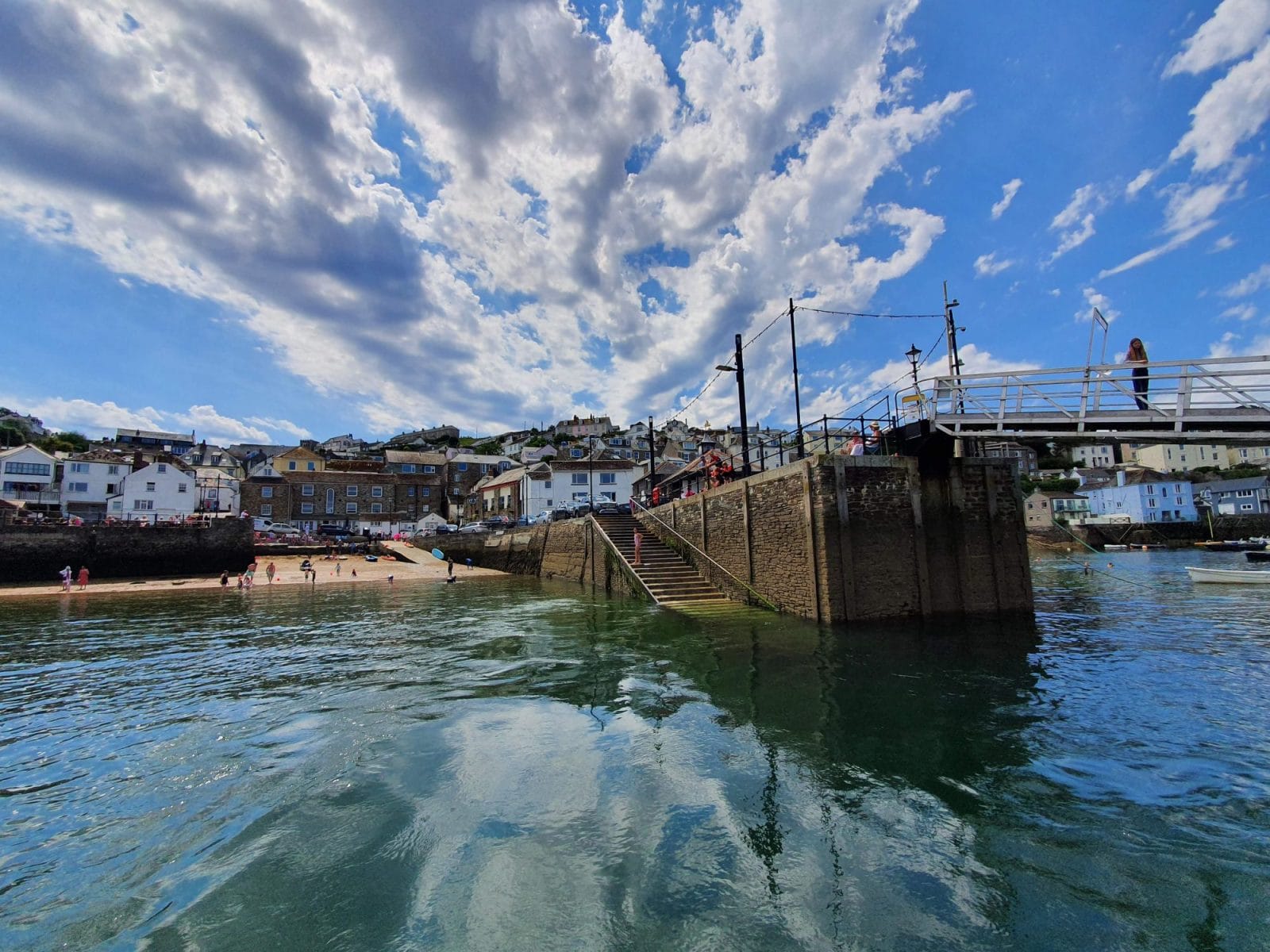 Polruan beach and harbour