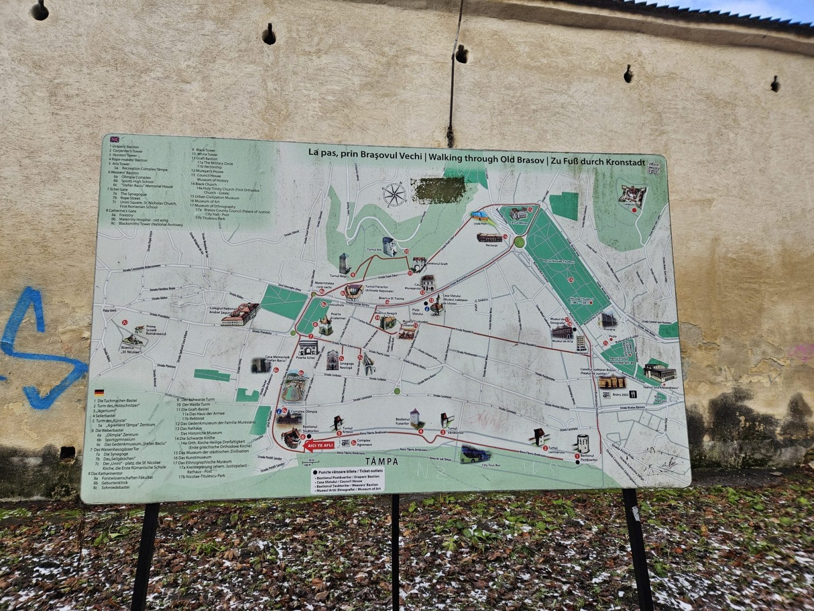 City Walls Map Brasov