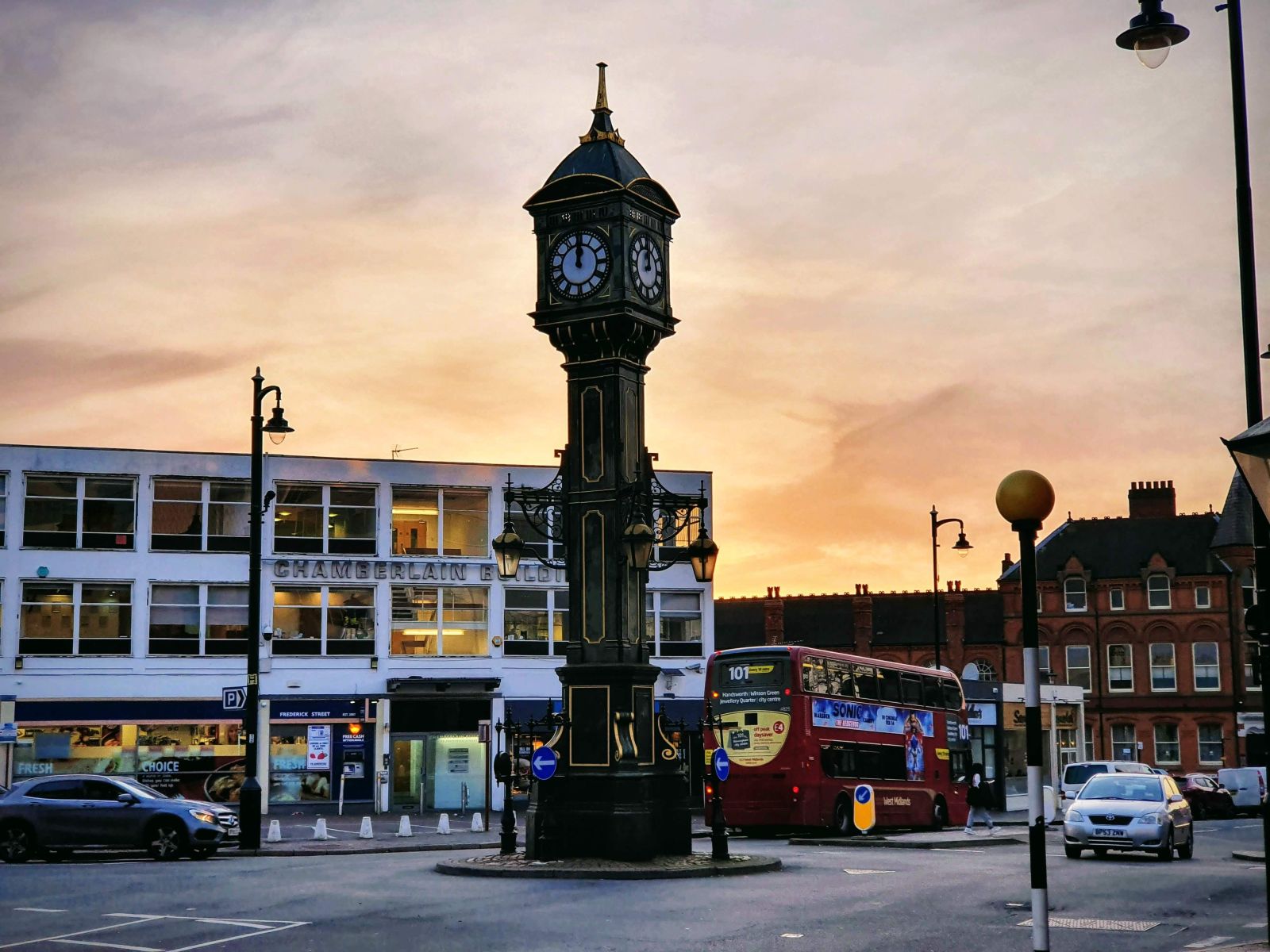 Chamberlain Clock at Sunset