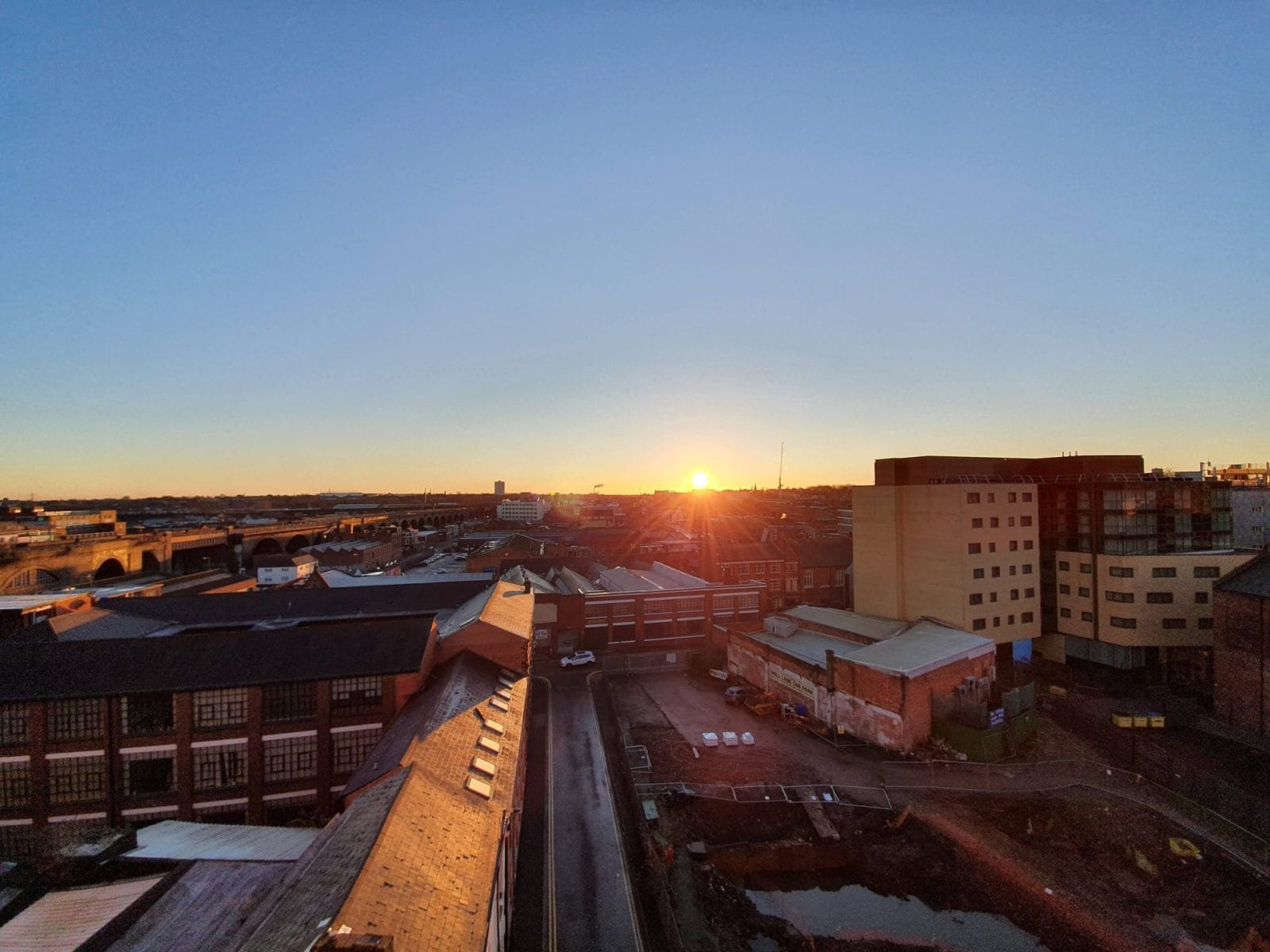 Digbeth from above at sunrise