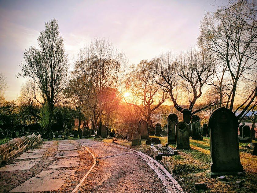 Sunset at the cemetery