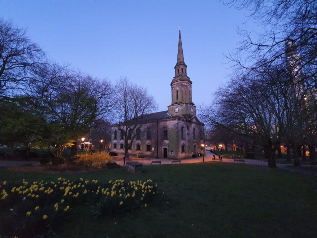 Dusk in St Paul's Churchyard in the Jewellery Quarter