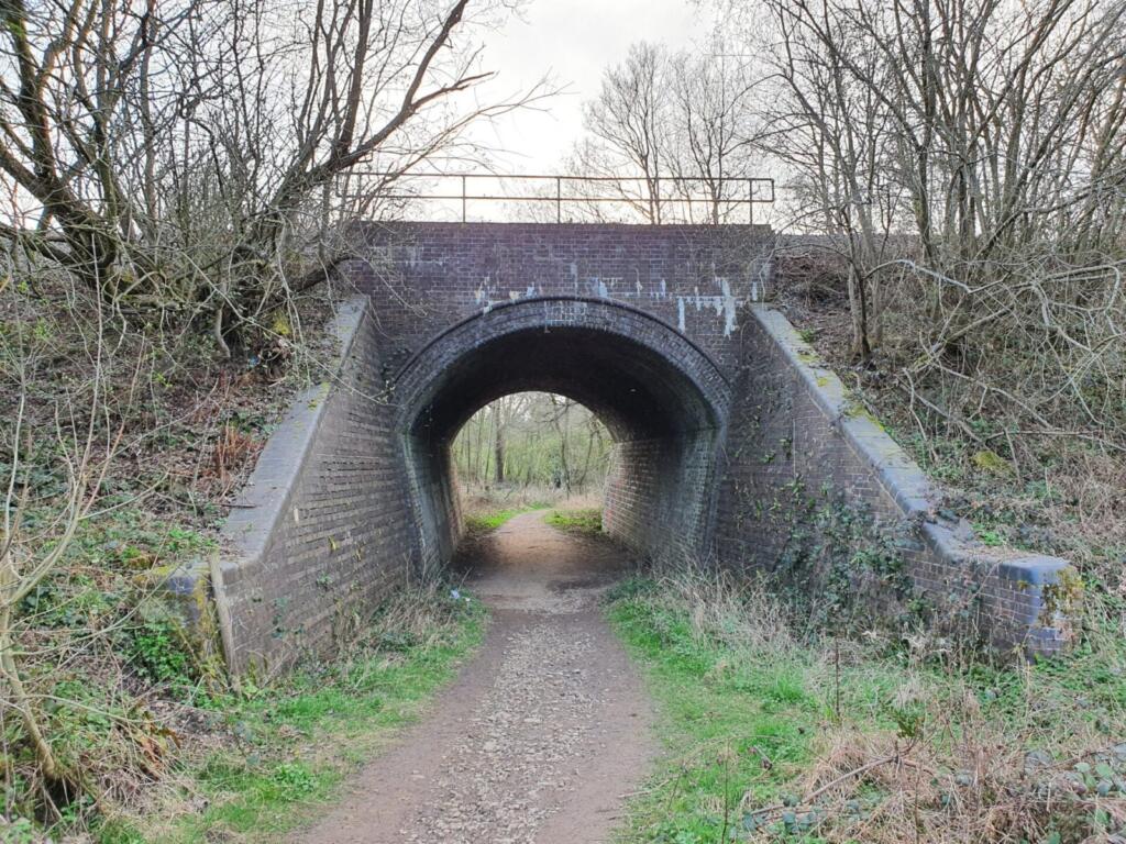 Bridge under train tracks