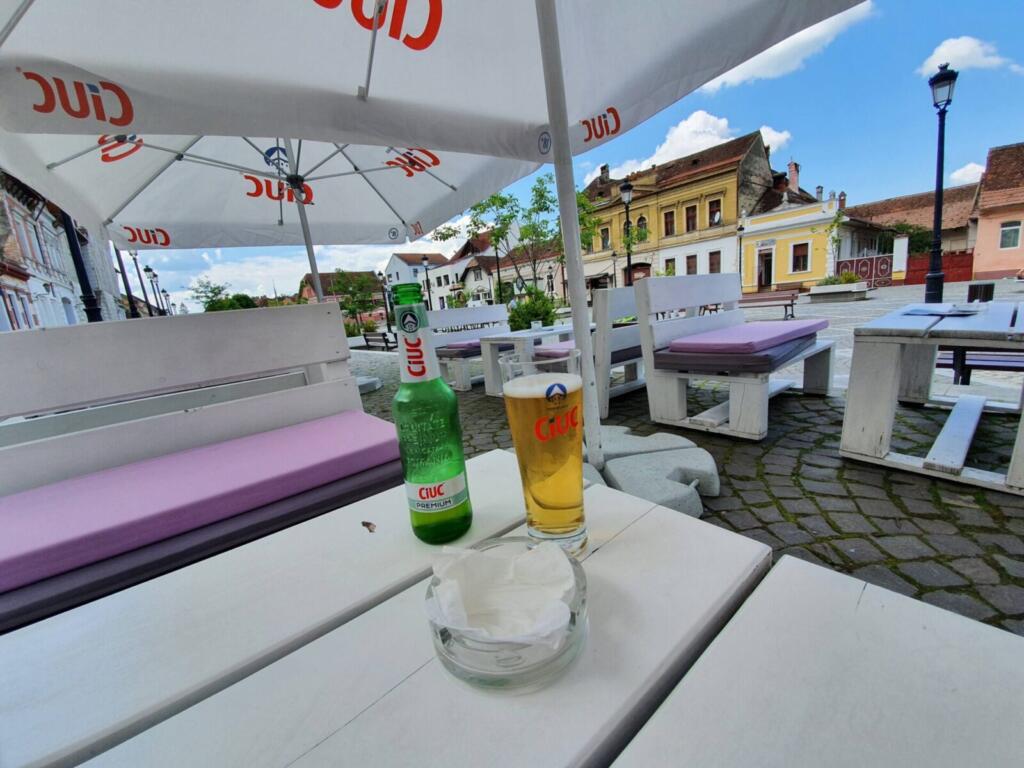 Beer in Rasnov Main Square