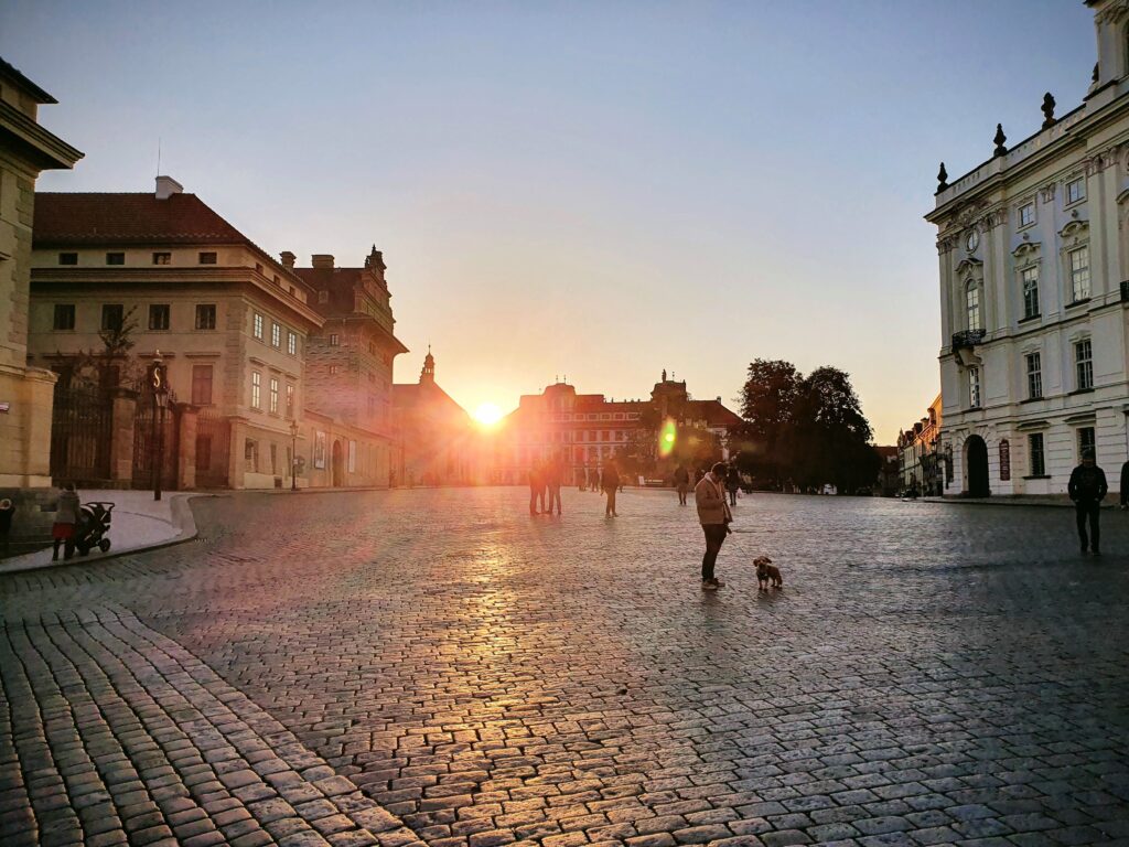 Hradcany Square at Sunset