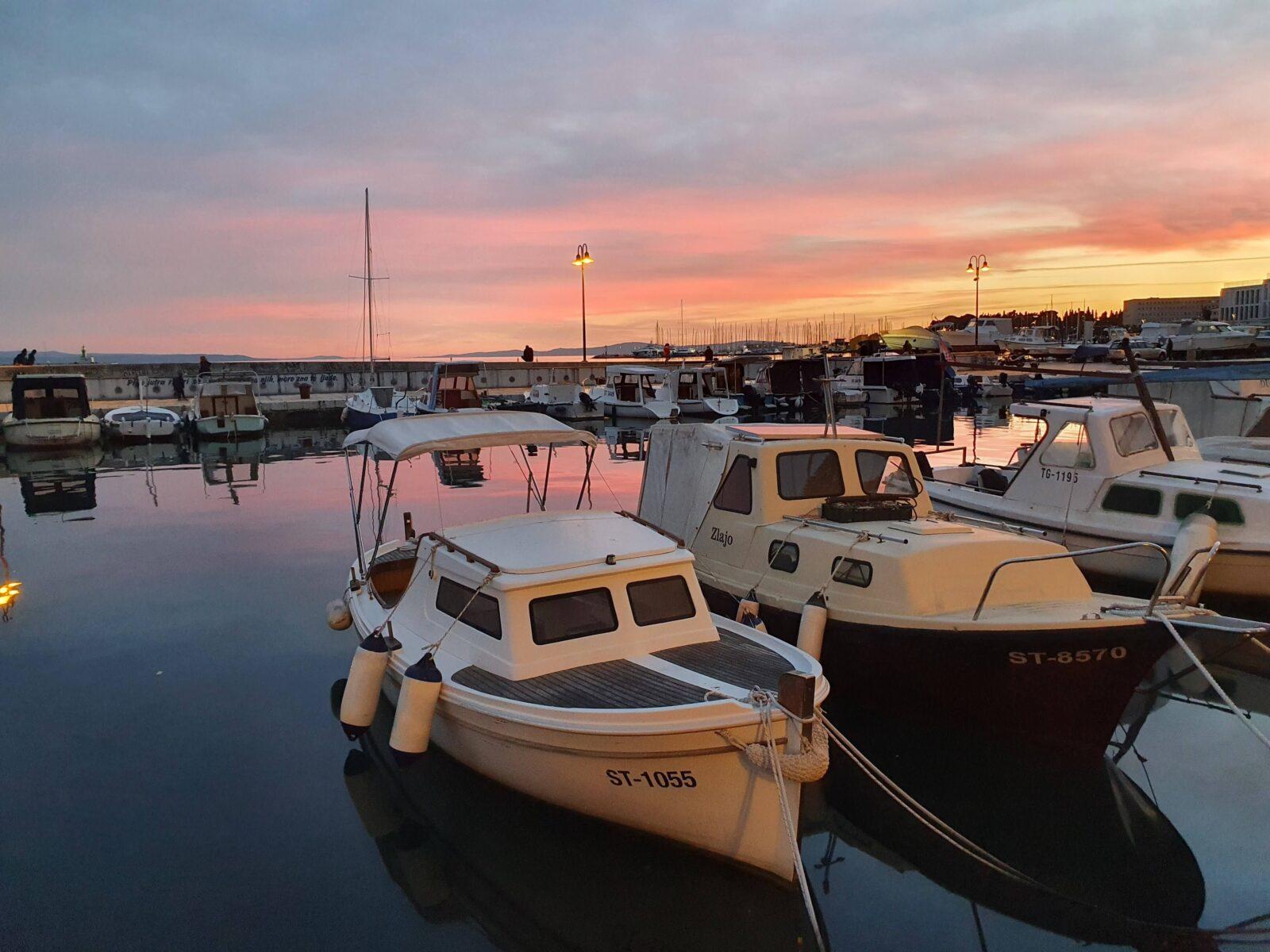 Boats at sunset
