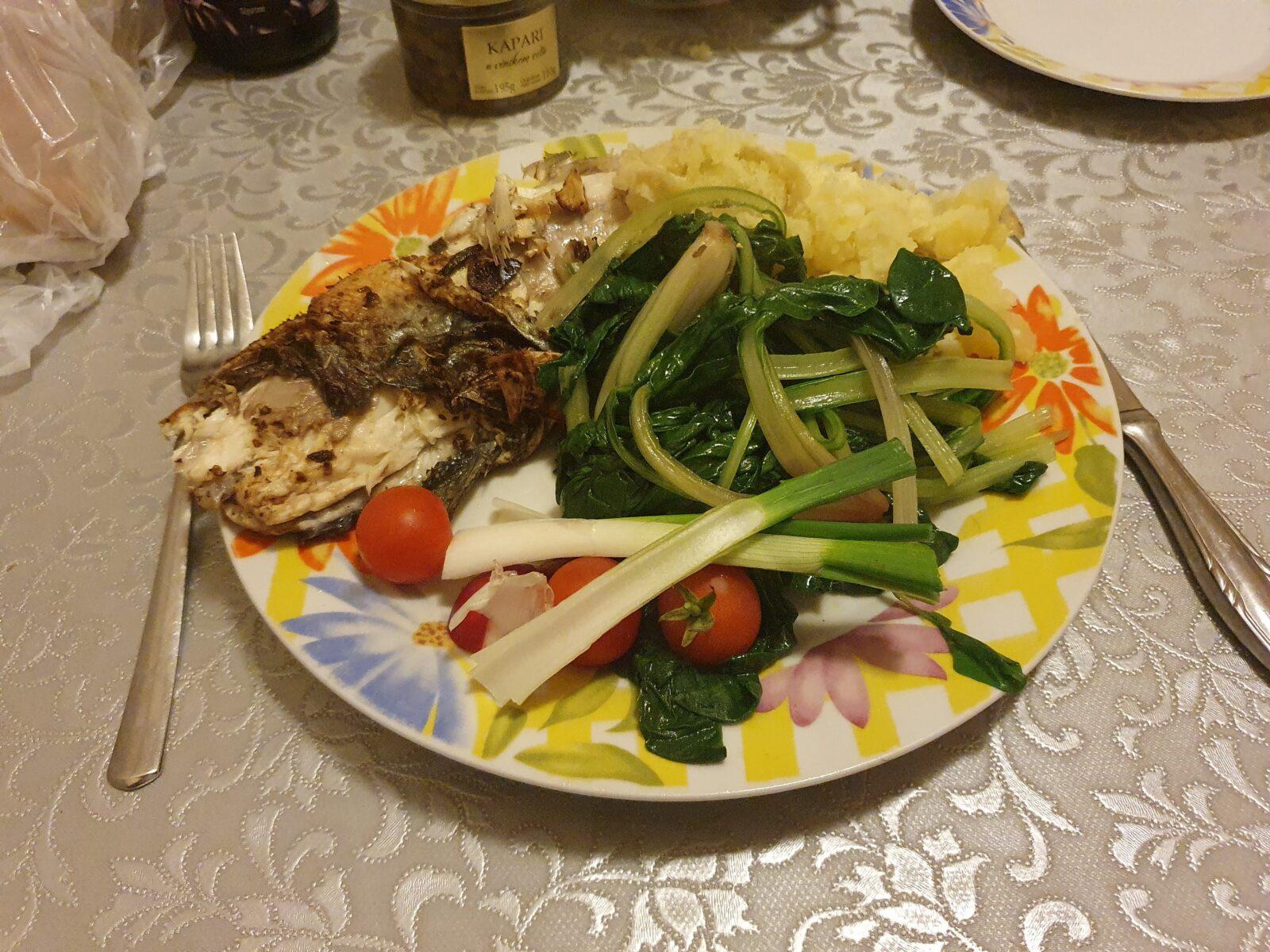 Sea Bass Backpacking Meal