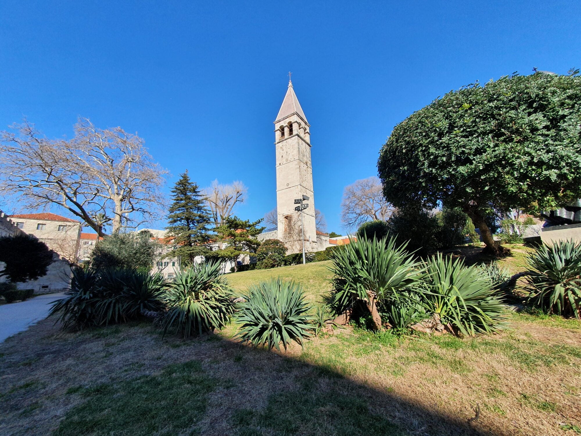 The bell tower and the Chapel of the Holy Arnir in Split Croatia