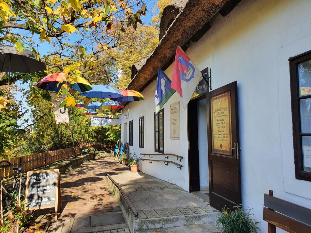 Museum Entrance & Umbrellas