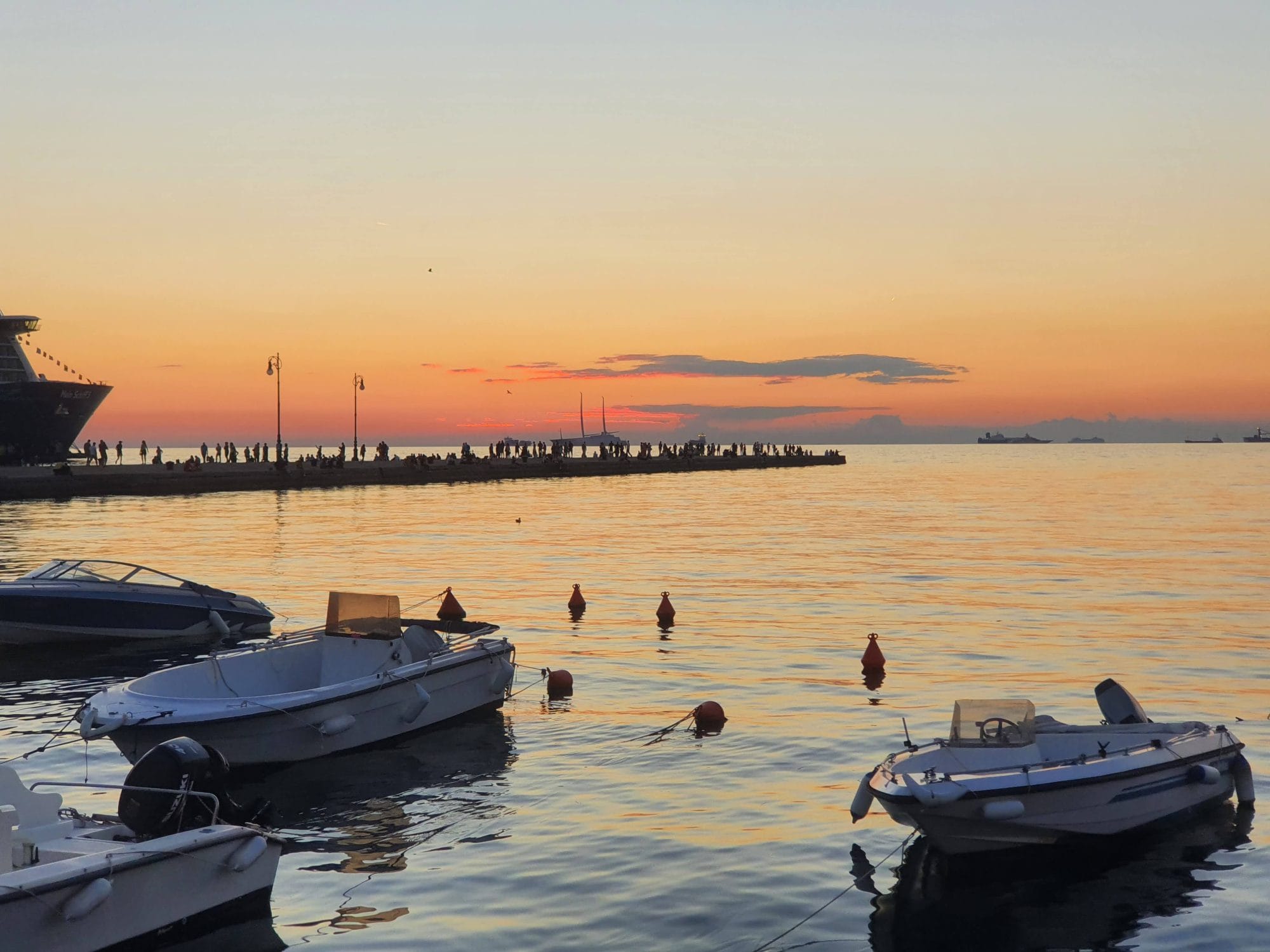 Pier and boats at dusk