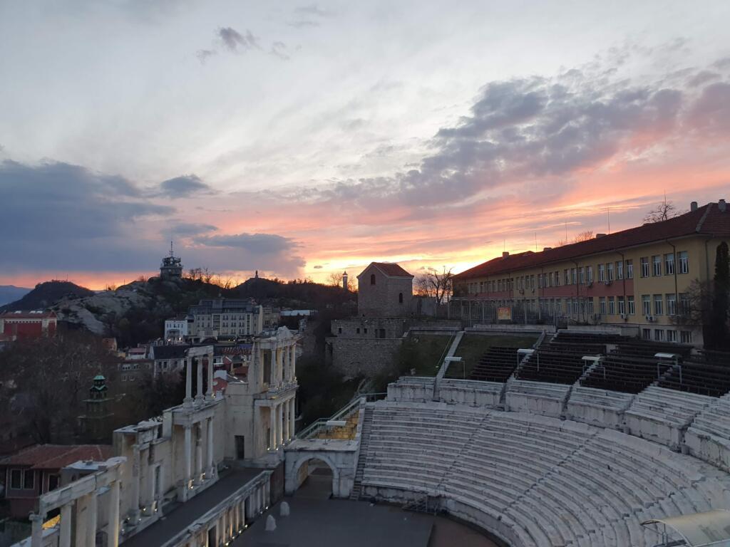Amphitheatre in Plovdiv at Sunset