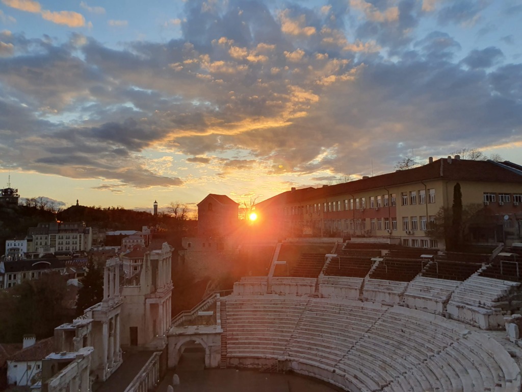 Ancient Theatre of Philippopolis Sun Set