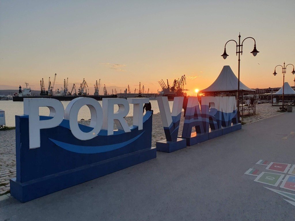 Port Varna Sign Sunset