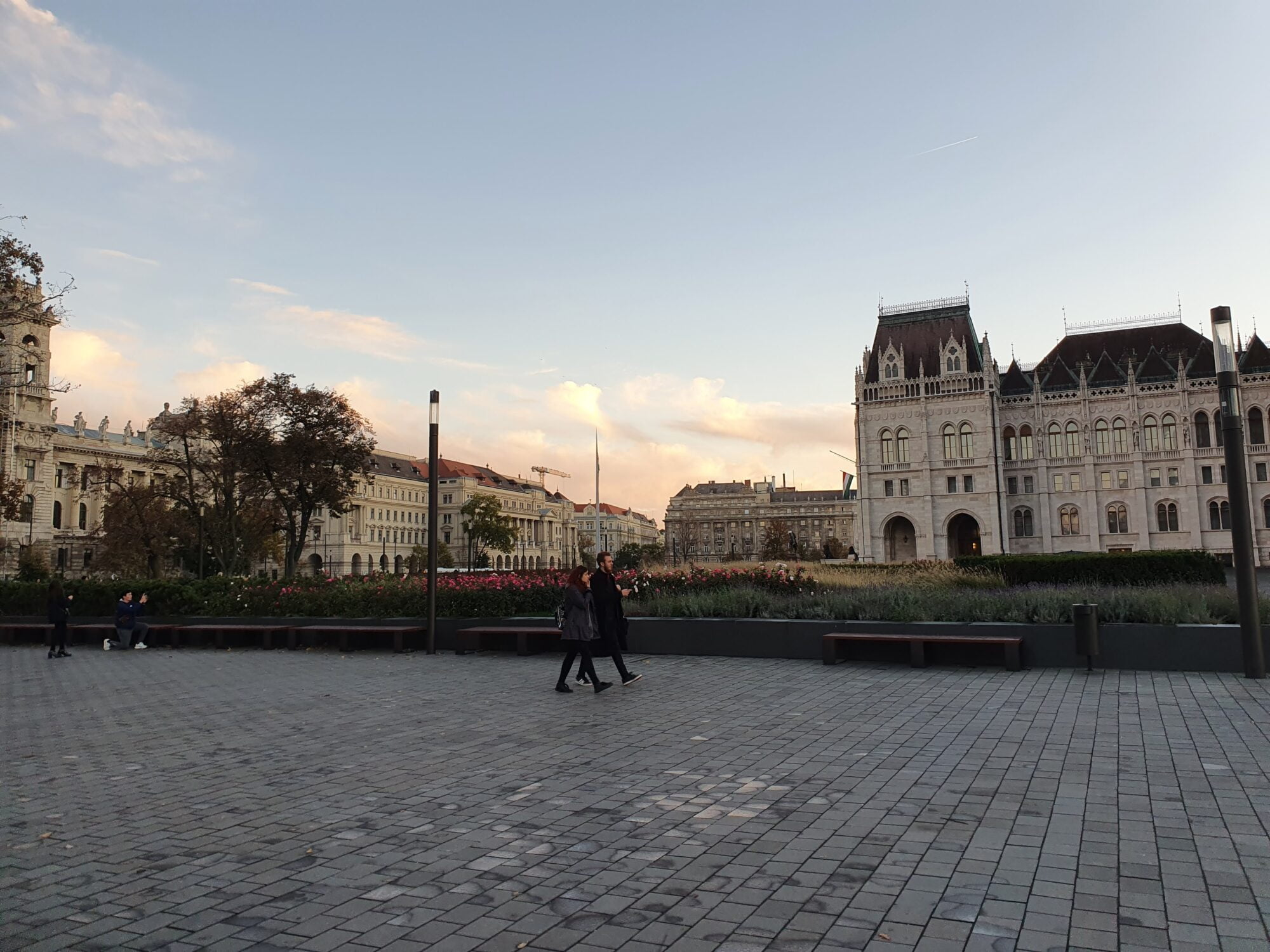 Sunset Parliament Square Budapest