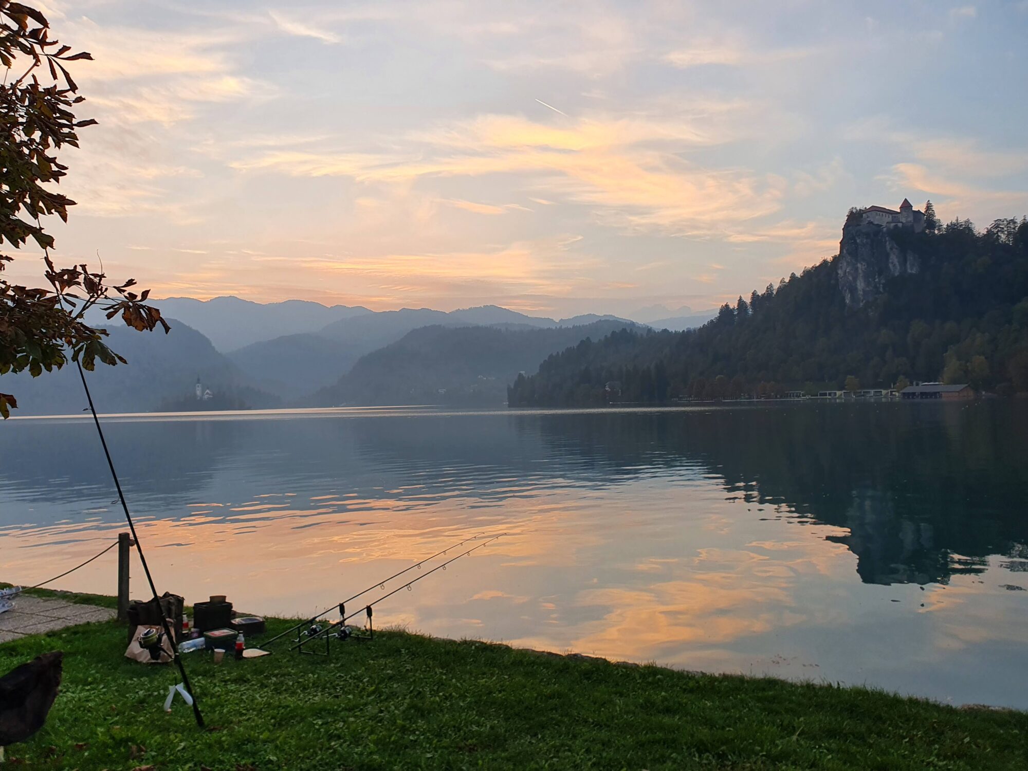 Fishing Lake Bled Sunset