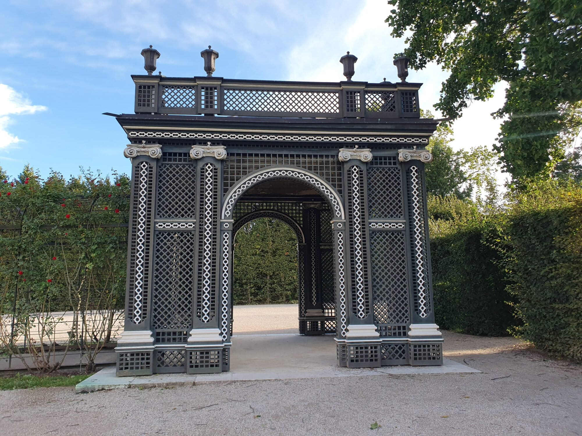 openwork gazebo Kammergarten pavilion in Schonbrunn park, Vienna