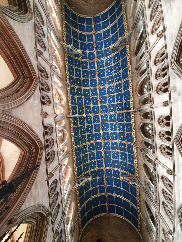 Blue ceiling of Carlisle Cathedral