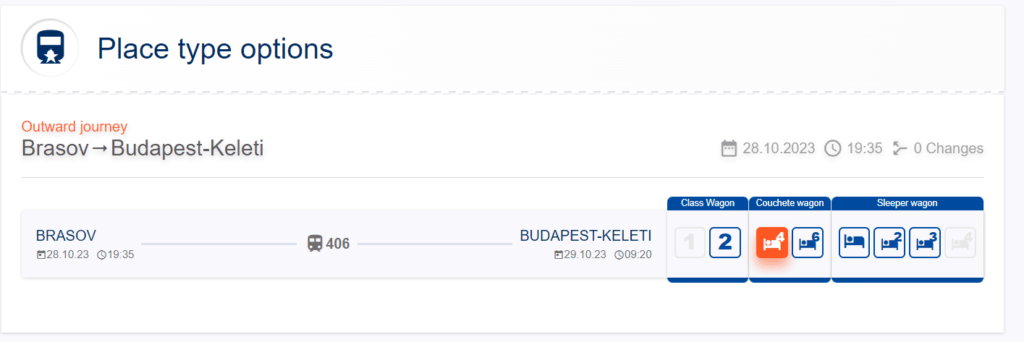 Night train Ticket Types Romania