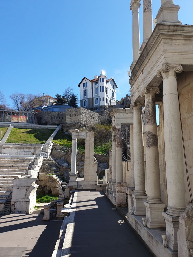 Columns at Plovdiv Roman Theatre