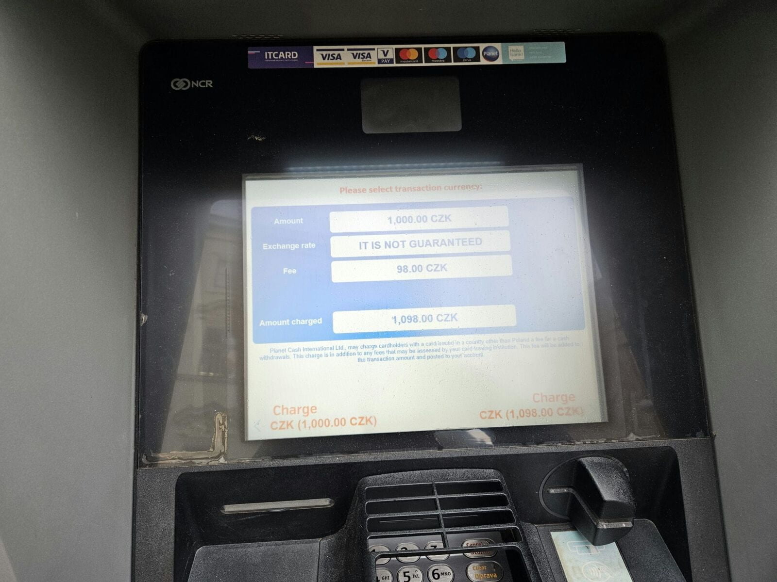 hello atm charge