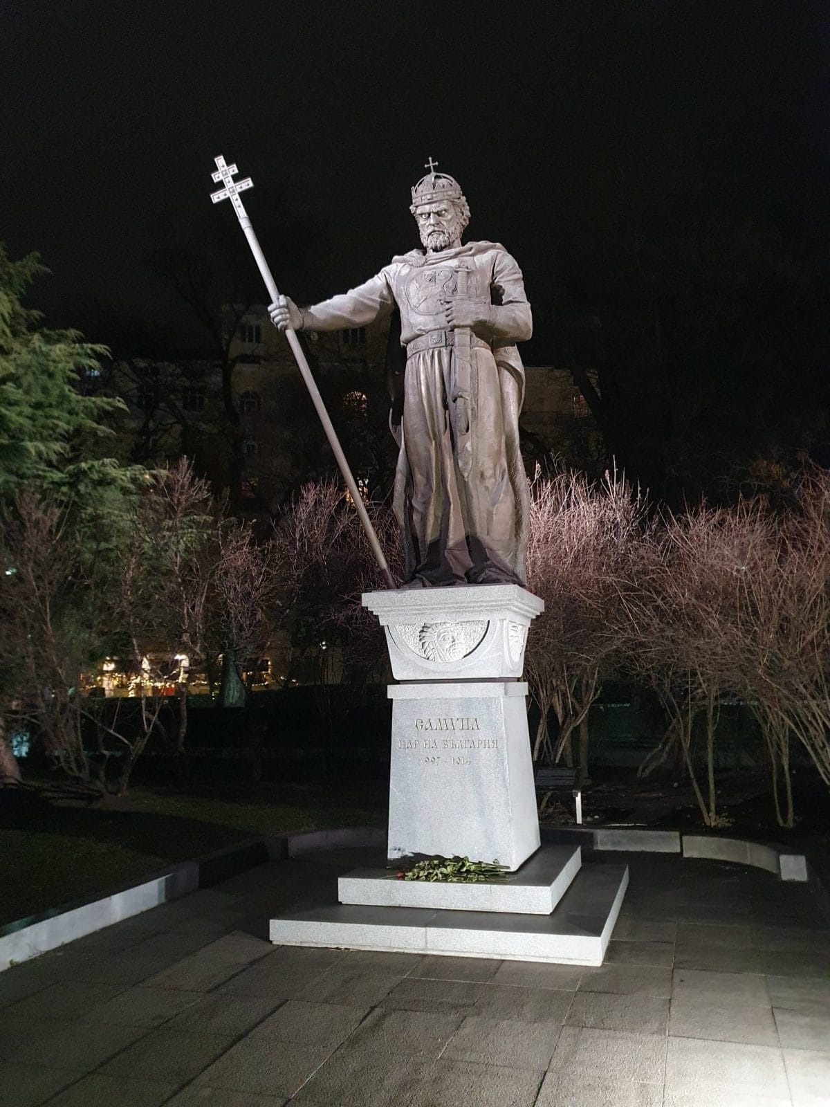 King Samuil Monument Night