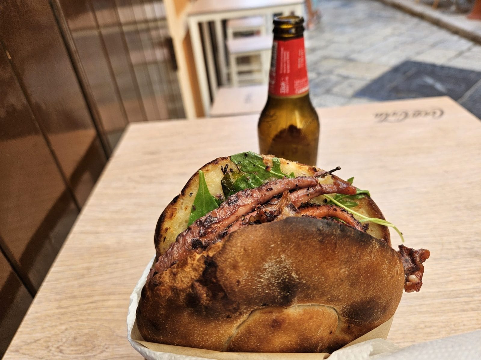 Panino col Polpo octopus sandwich in Bari
