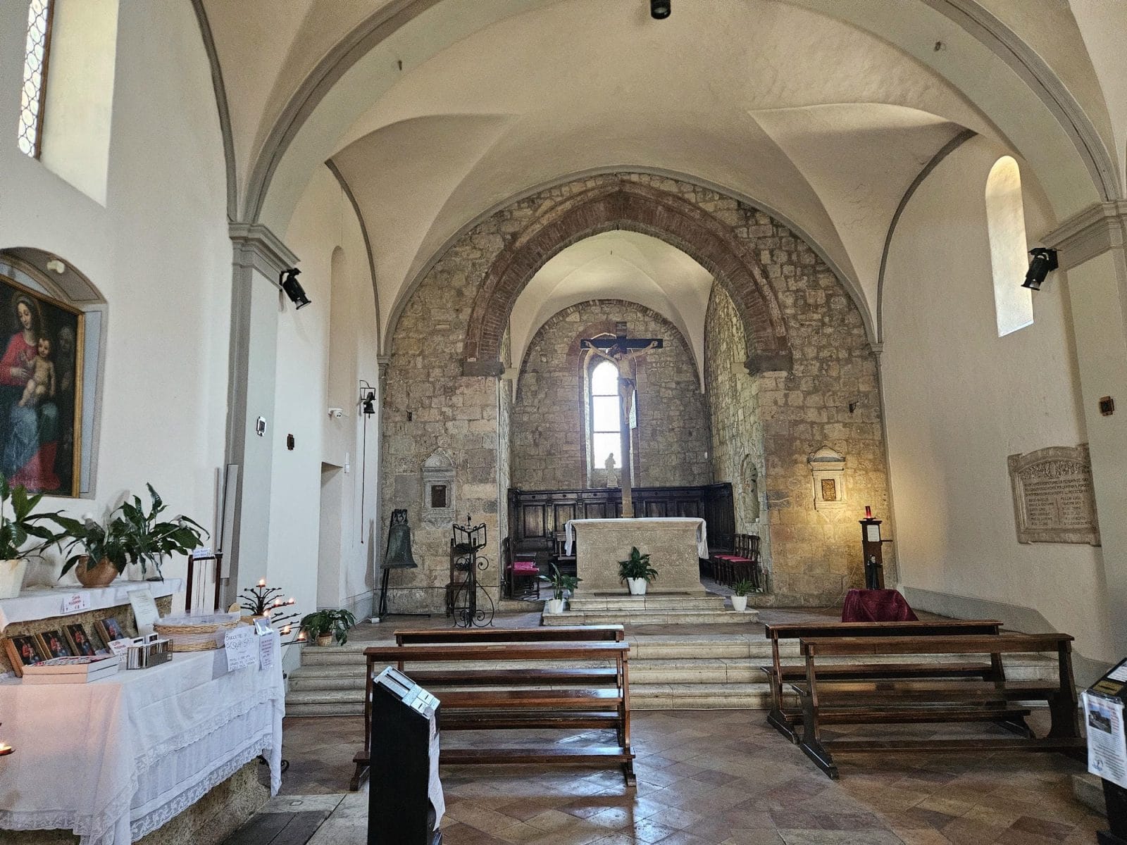 Inside church