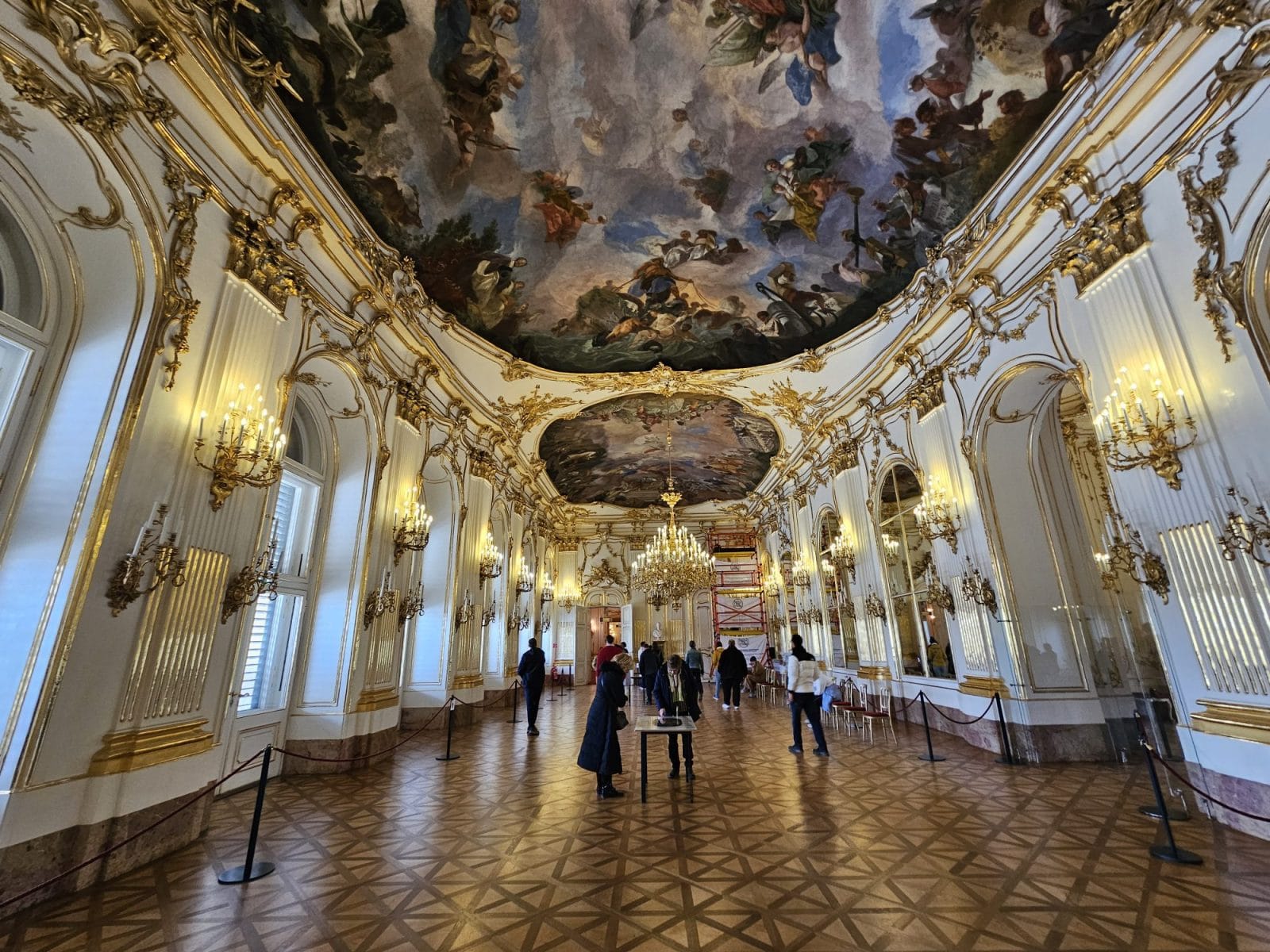 Great Gallery inside Schönbrunn Palace.