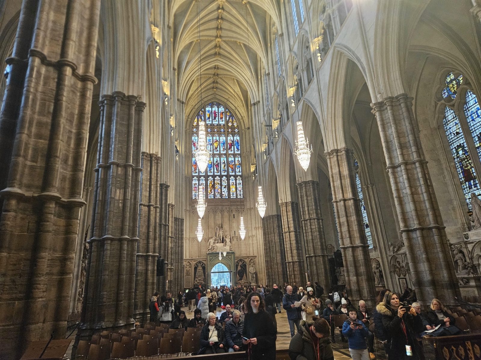 Nave of Westminster Abbey, looking towards the Great West Window