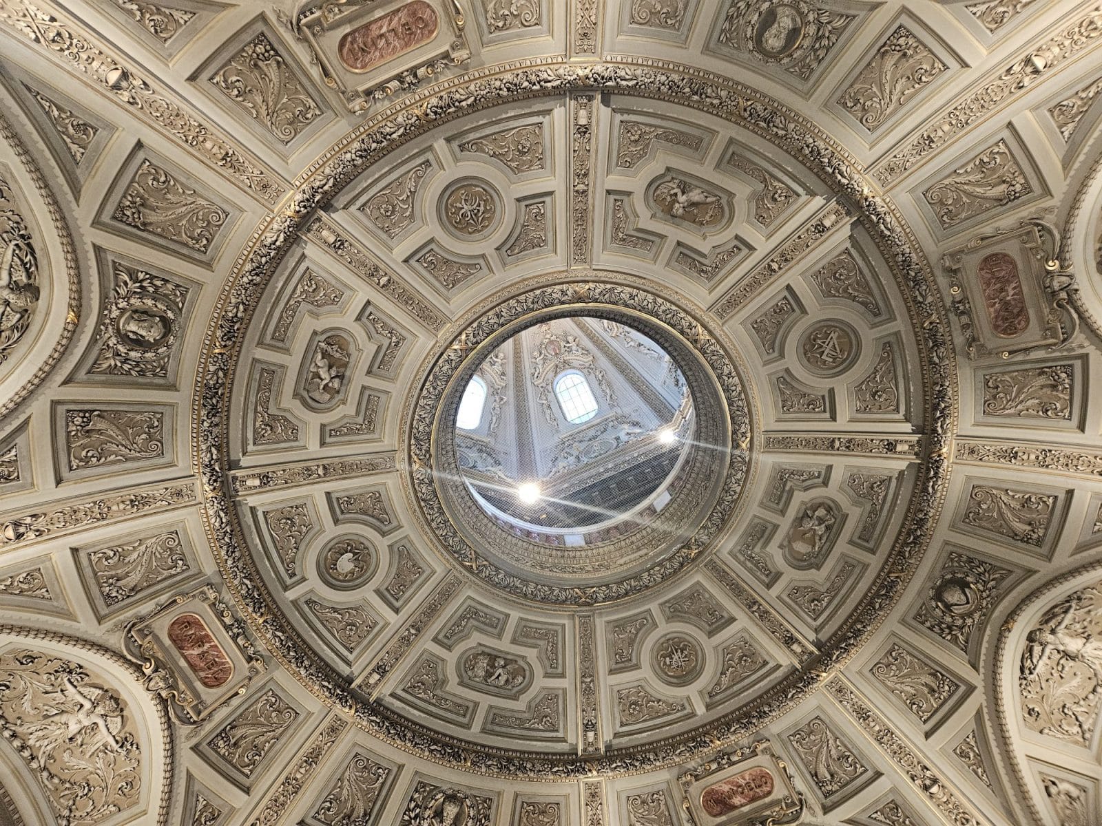 Decorated dome ceiling of the main entrance hall