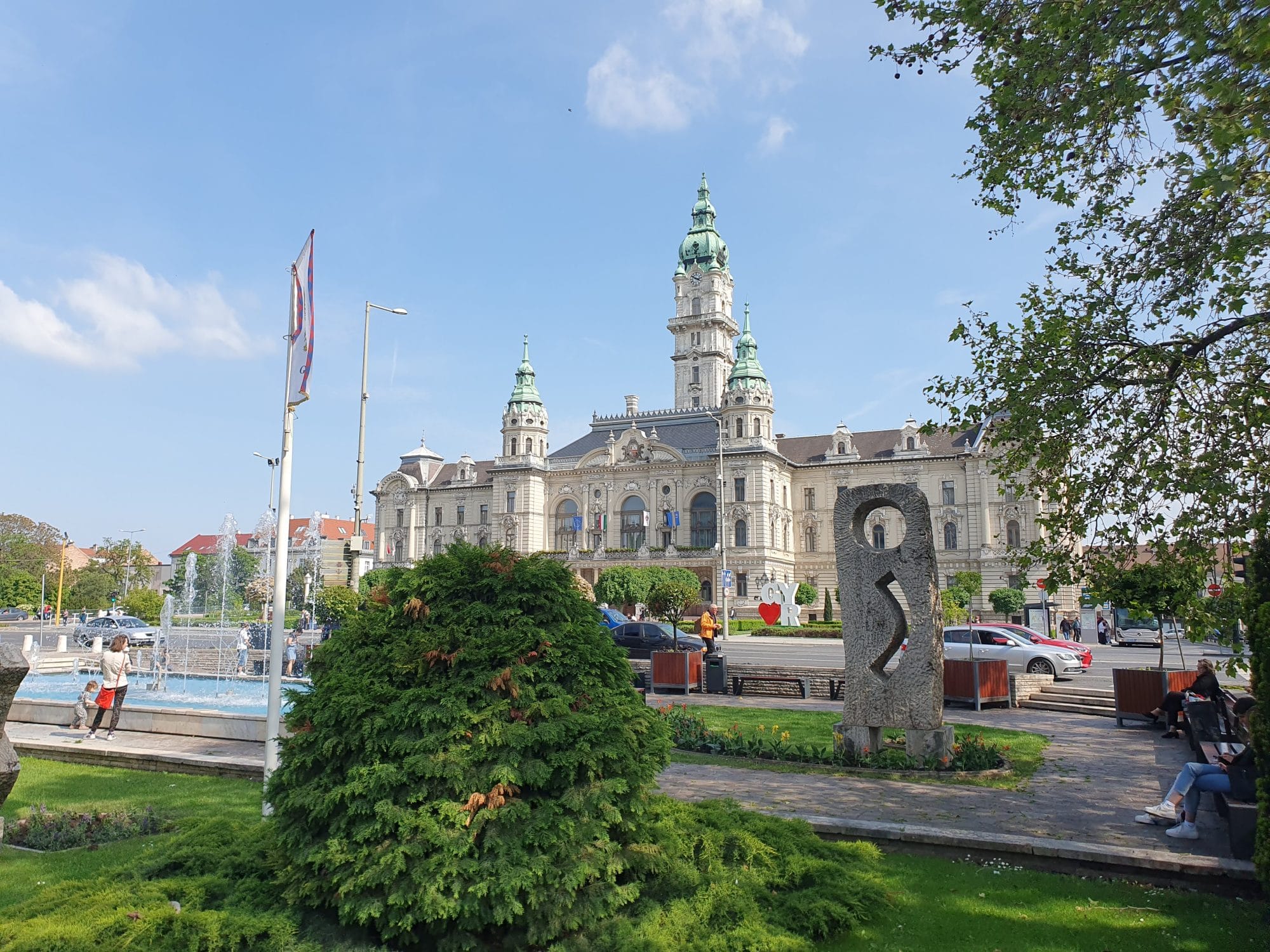 Town Hall and Fountains